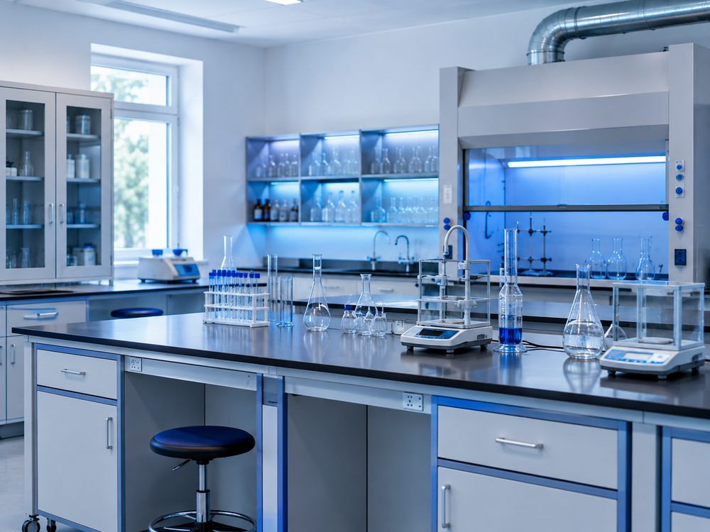 Laboratorio de química equipado